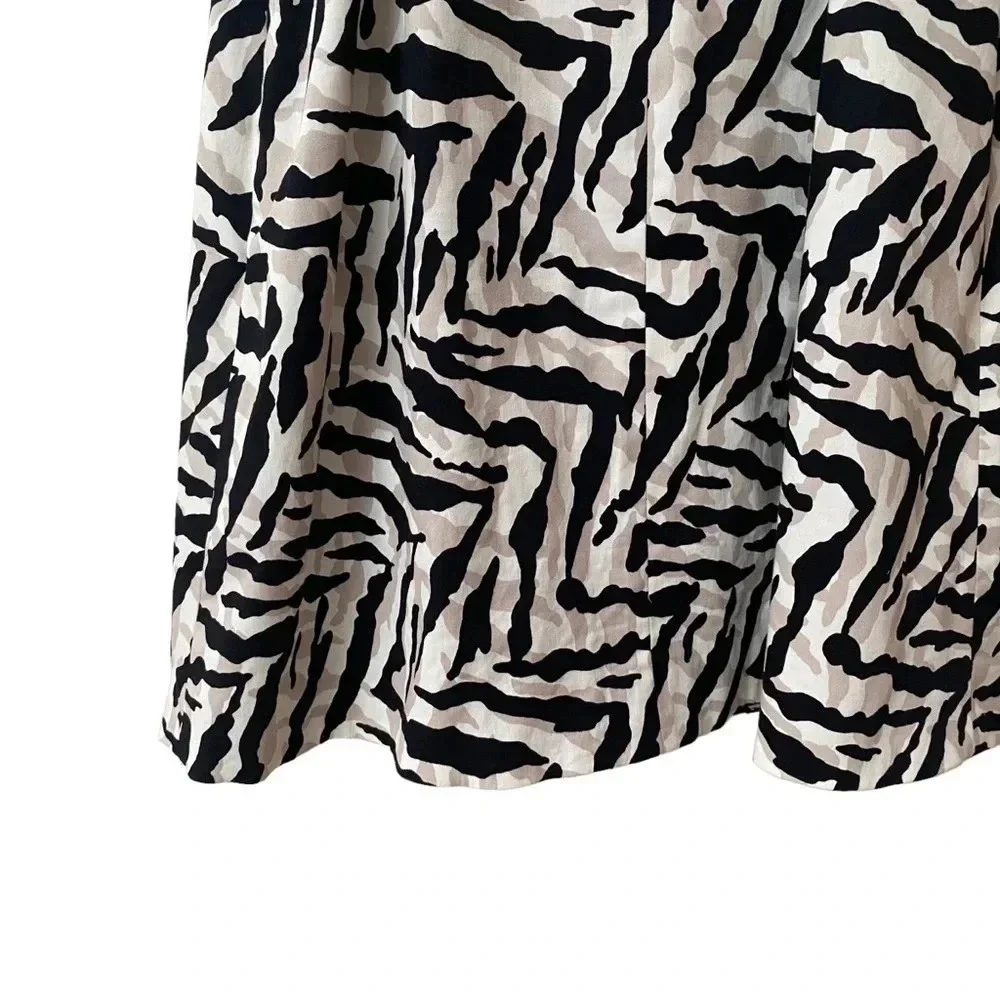 Karen Millen Zebra Print Bodycon Dress Cutout Back Black White Cocktail Size 4